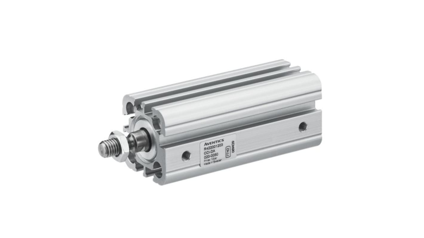 Emerson CCI Pneumatik-Kompaktzylinder doppeltwirkend, Bohrung Ø 20mm / Hub 30mm, bis 10bar