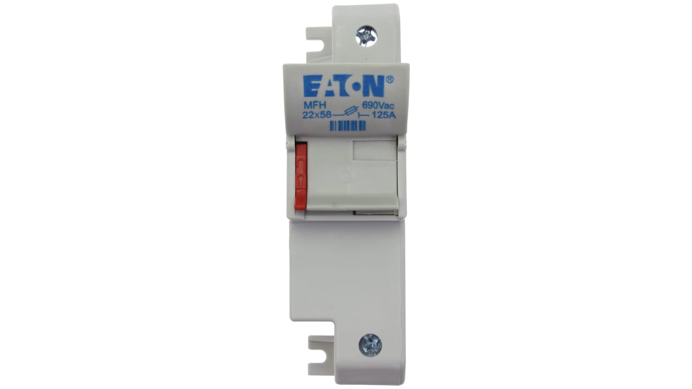 Eaton Sicherungshalter für Hutschienenmontage für 22 x 58mm Sicherungen 100A 690V ac, Serie Eaton Bussman 1P-polig