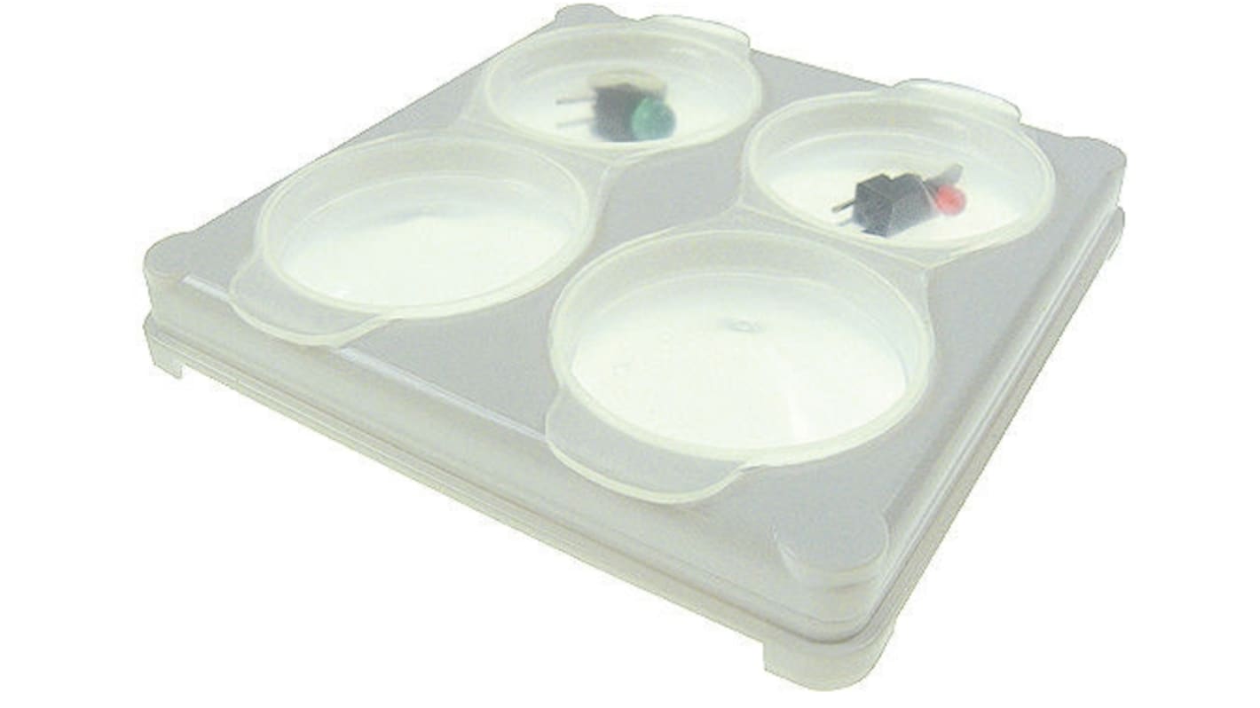 Licefa 4 Cell Transparent Plastic Compartment Box, 10mm x 75mm x 75mm