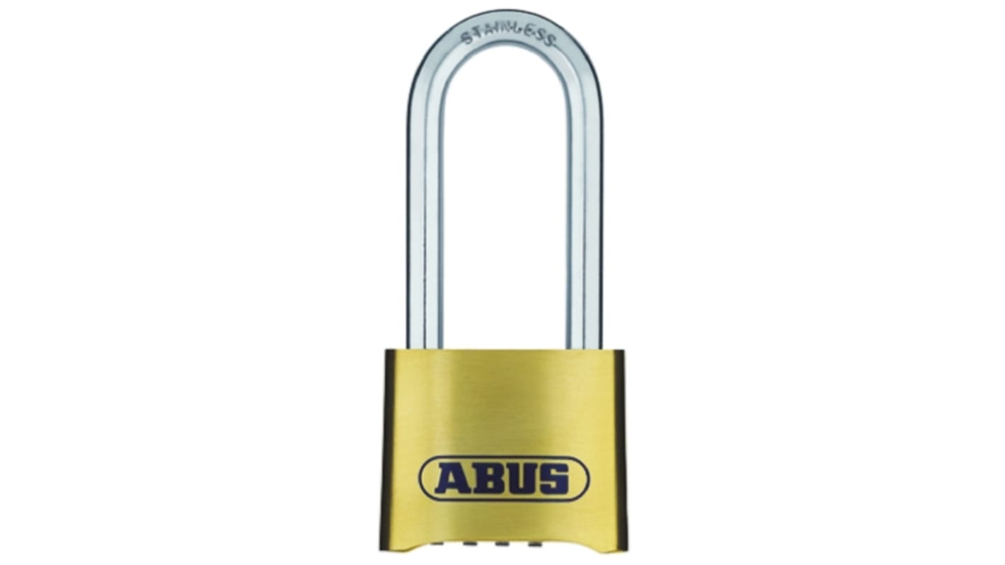 180IB/50HB63 ABUS Combination Weatherproof Brass, Stainless Steel Weatherproof Padlock, 8mm