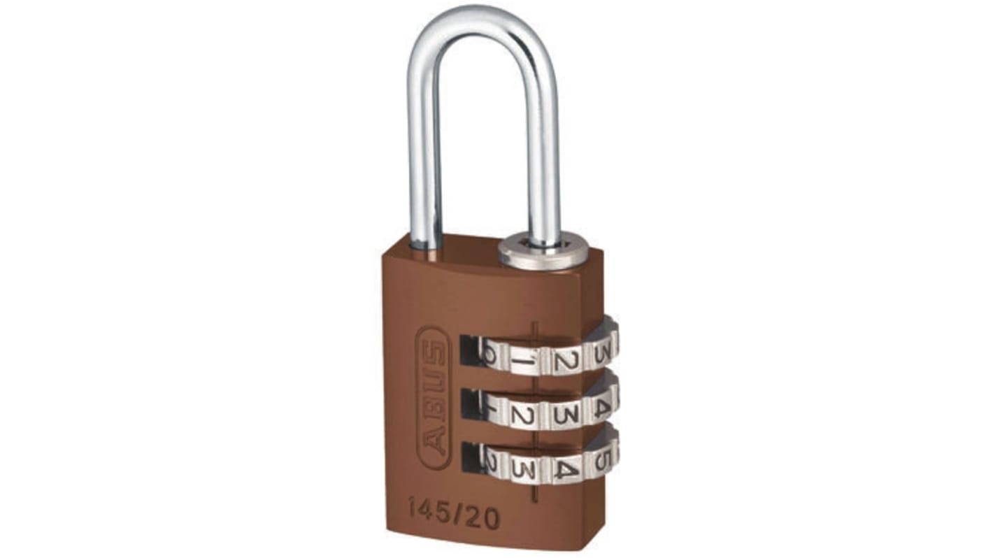 ABUS Combination Aluminium, Steel Safety Padlock, 3mm Shackle, 20mm Body