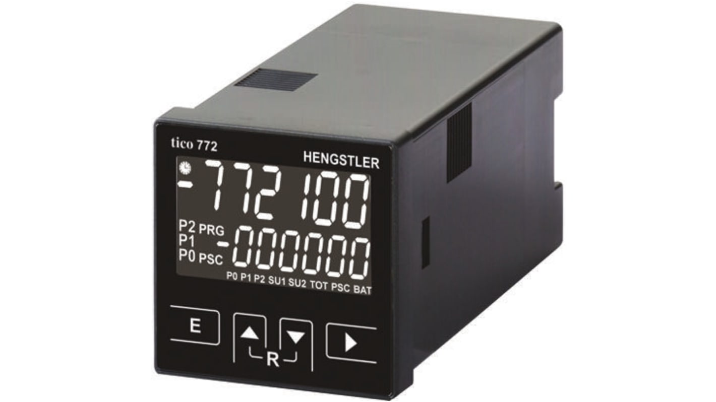 Hengstler TICO 772 Zähler LCD 6-stellig, Minuten, Sekunden, max. 60kHz, 12 → 30 V dc, 0,0001 → 99 9999