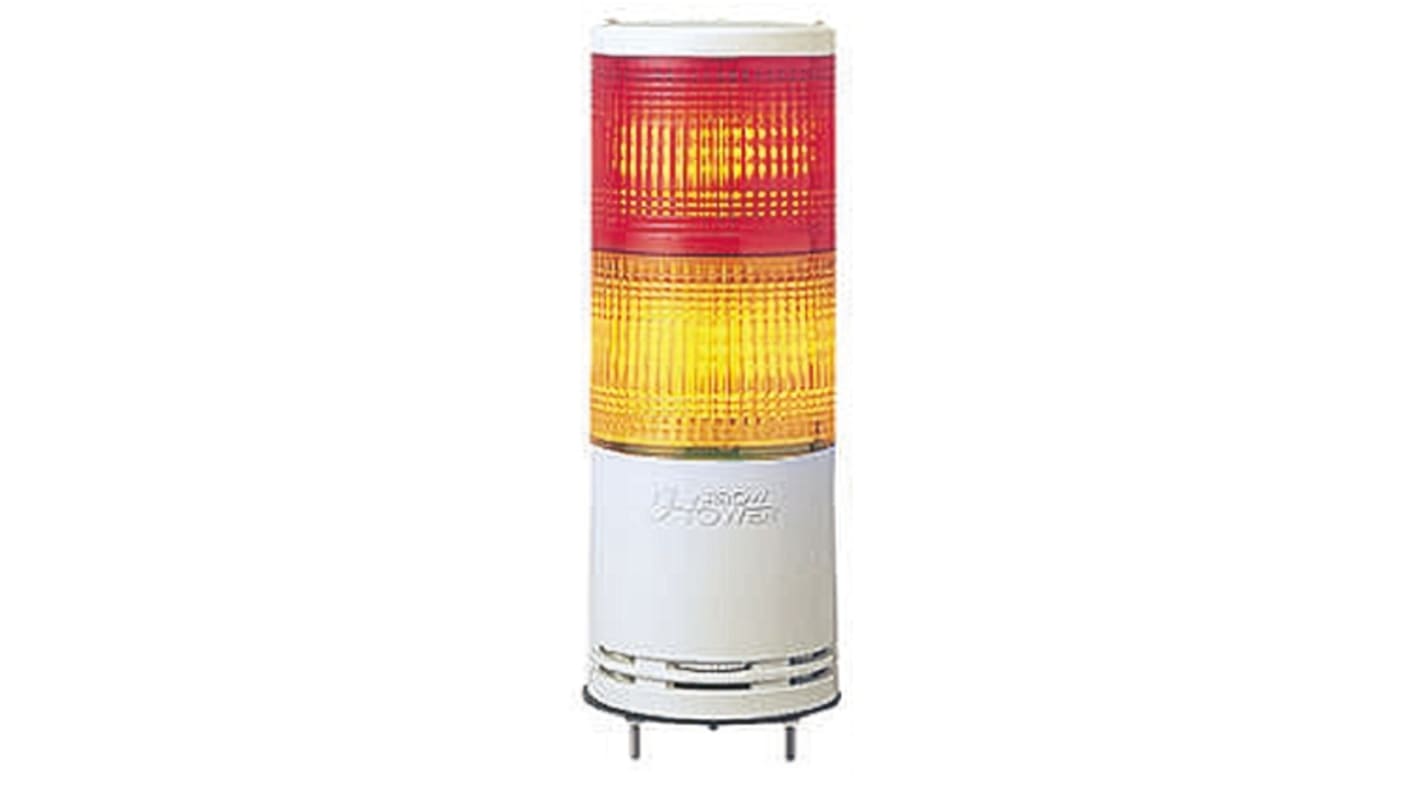 Schneider Electric Harmony XVC4 Series Red/Amber Signal Tower, 2 Lights, 24 V ac/dc, Surface Mount