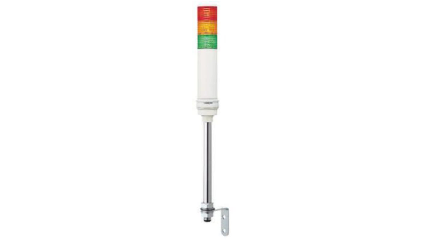 Colonnes lumineuses pré-configurées à LED Feu Flash, Fixe, Rouge / Vert / Ambre avec Buzzer, série Harmony XVC6, 24 V