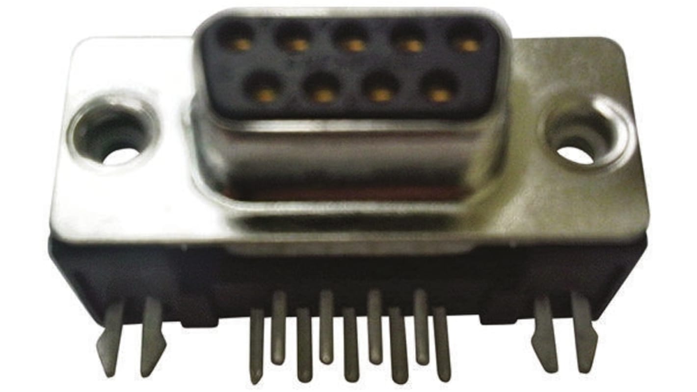 Harting D-Sub Standard 9 Way Right Angle Through Hole D-sub Connector Socket, 2.77mm Pitch, with 4-40 UNC Threaded