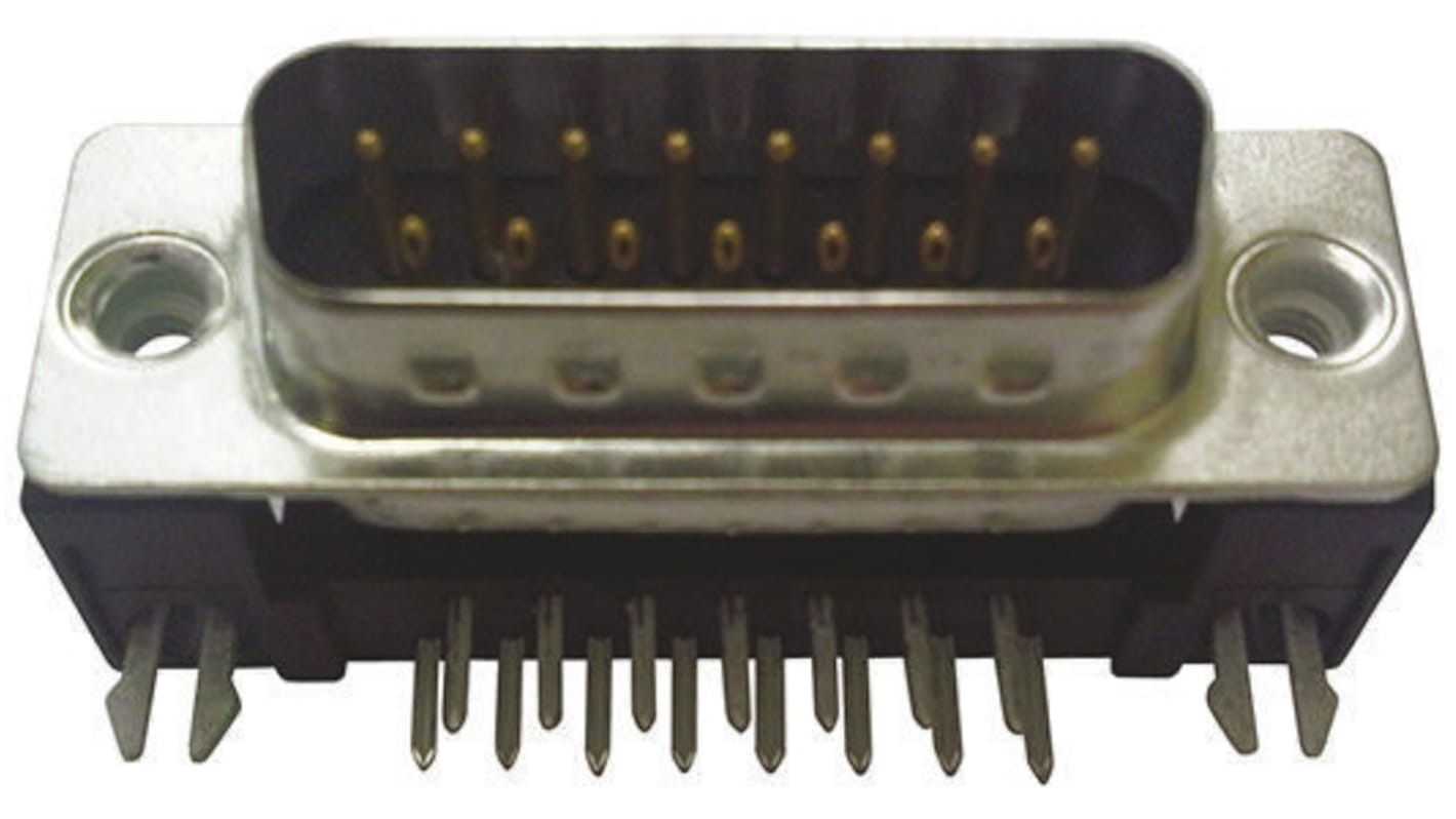 Amphenol FCE17 Sub-D Print-Steckverbinder mit Filter Stecker abgewinkelt, 9-polig / Raster 2.74mm, Tafelmontage