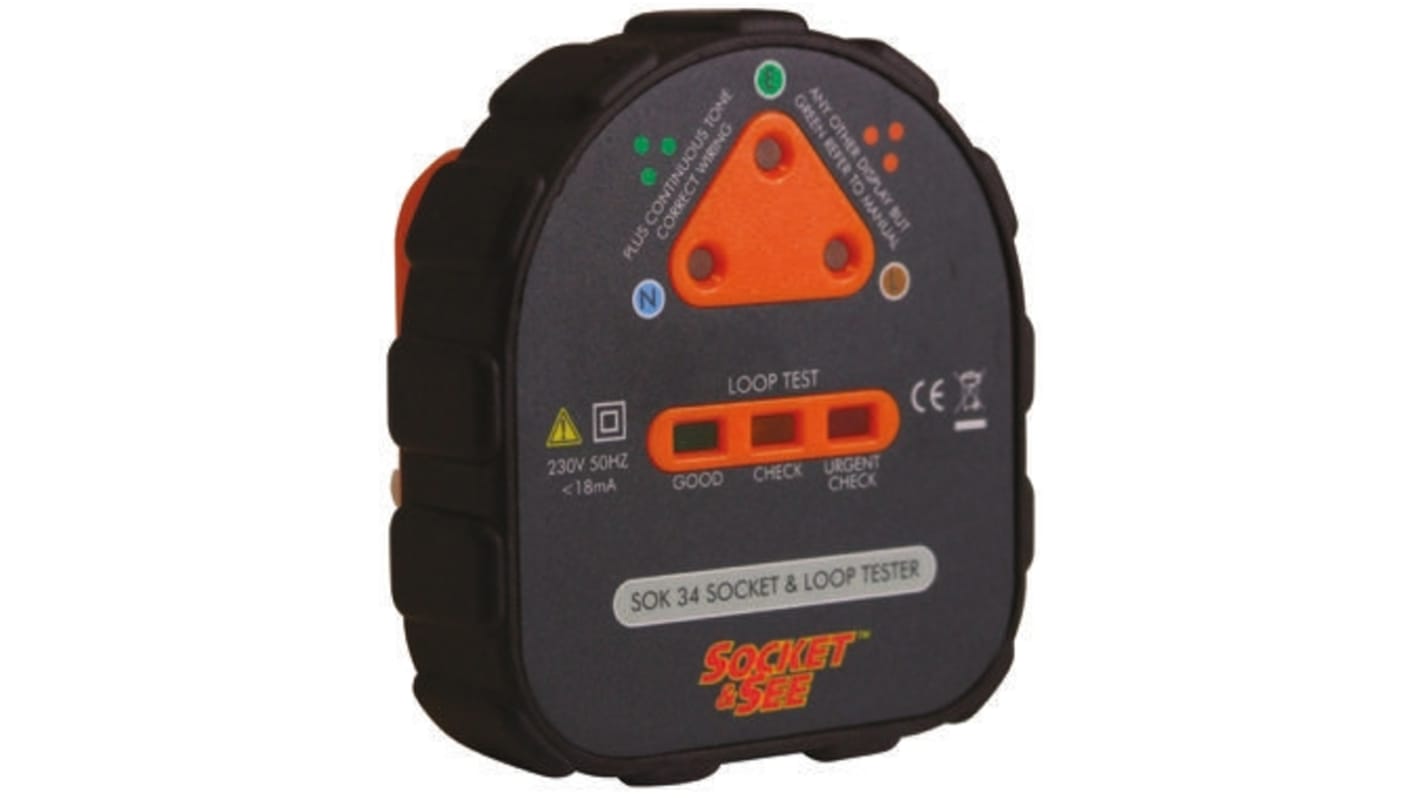 Socket & See, Model SOK 34 Socket Tester 13A 230V ac RS Calibration