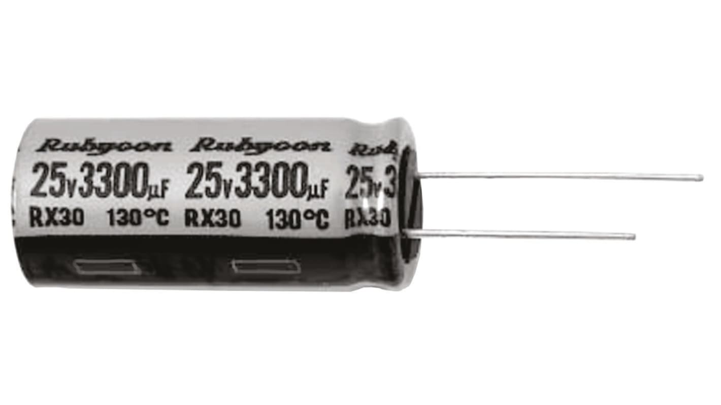 Rubycon RX30, THT Aluminium-Elektrolyt Kondensator 100μF ±20% / 50V dc, Ø 10mm x 12.5mm, bis 130°C