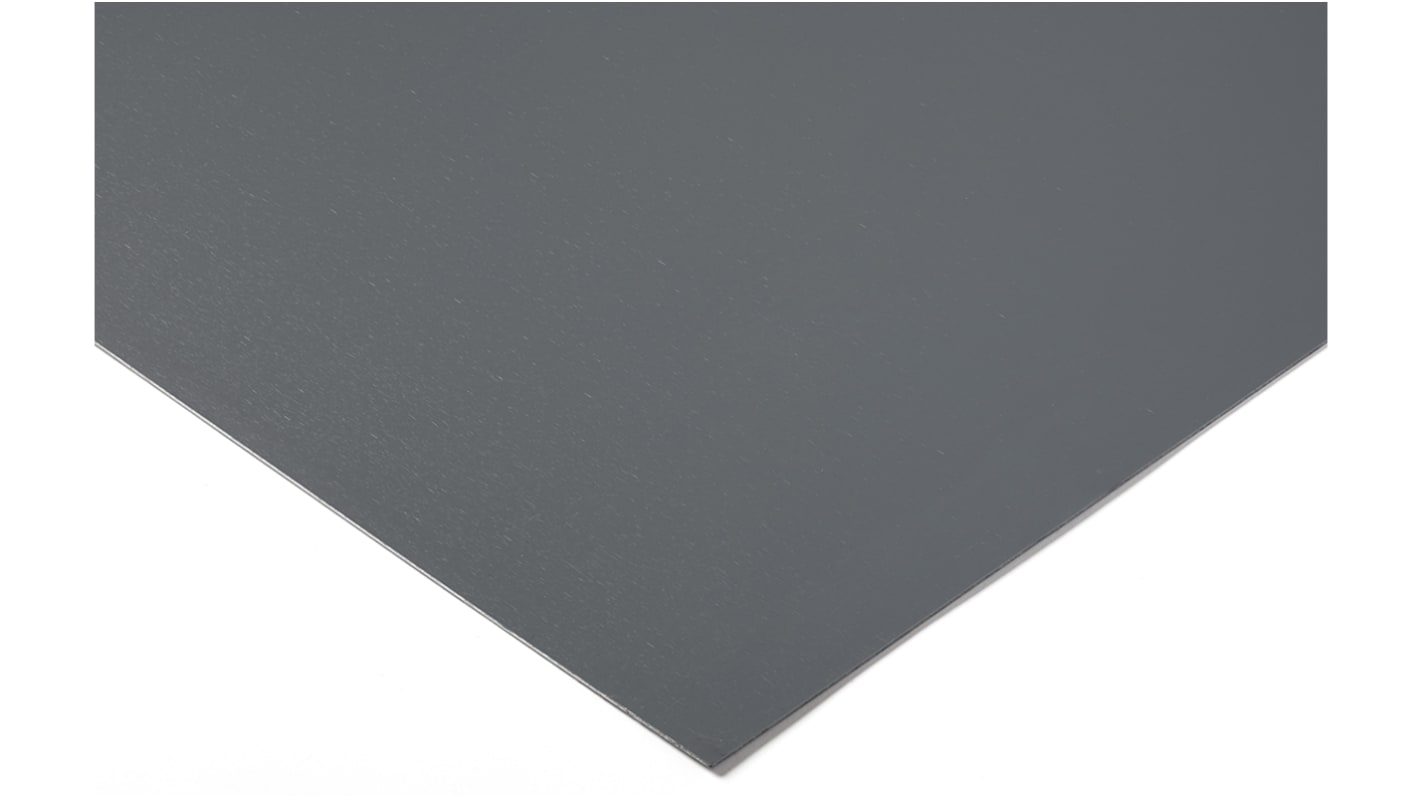 Foglio di plastica Tipo pieno RS PRO in PVC, Grigio, 1000mm x 1000mm x 12mm