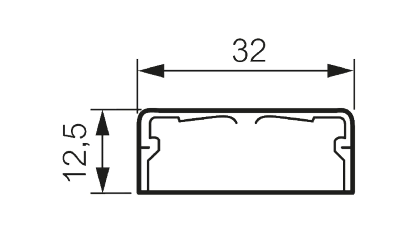 Canalina passacavi Legrand in Plastica, 12,5 mm x 32mm, L. 2m