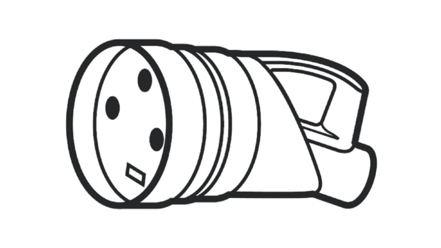 Europe Mains Connector, 32A, Cable Mount, 400 V ac