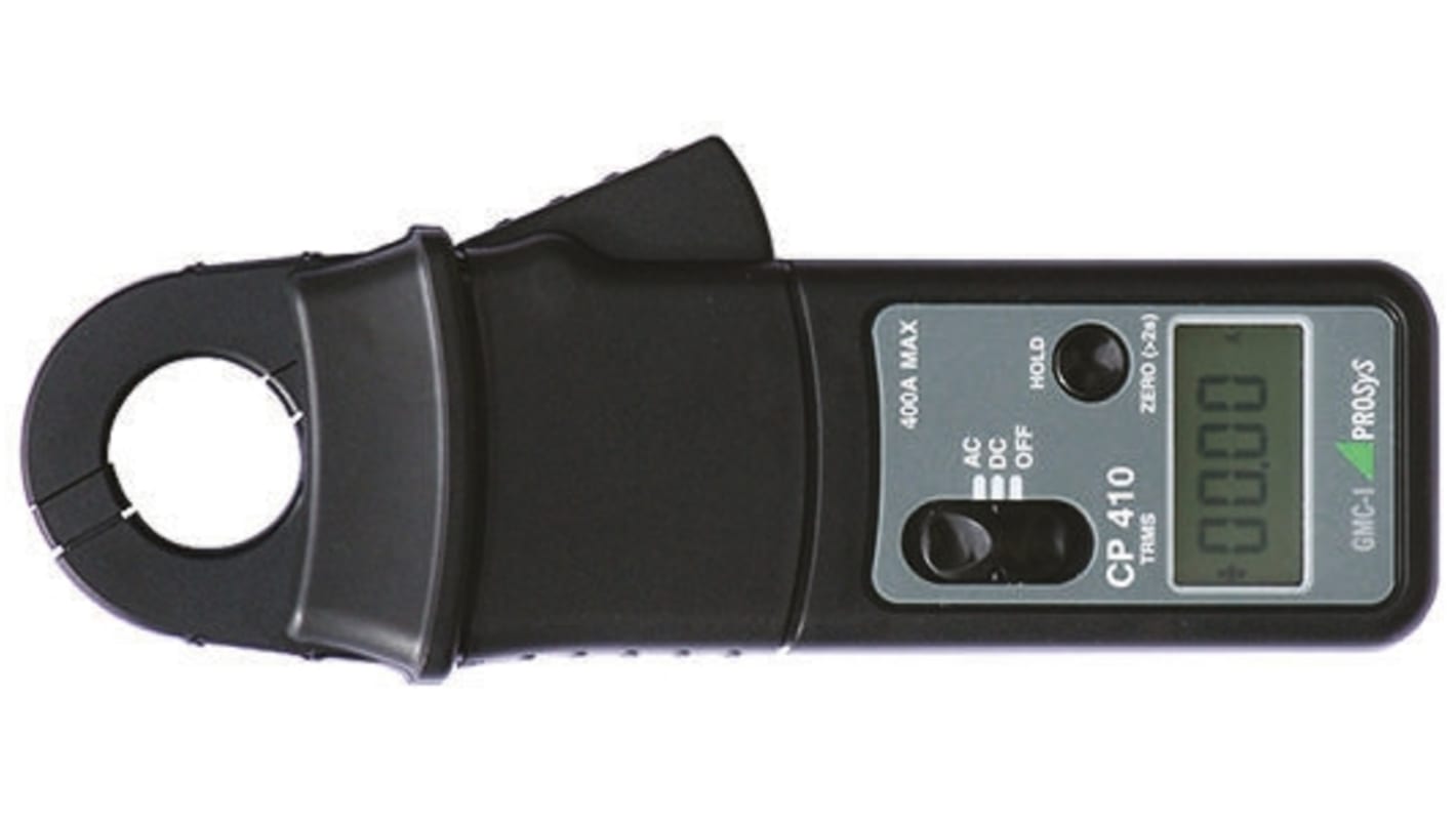 Pinza amperimétrica GMC-I Prosys CP410, calibrado UKAS, corriente máx. 400A ac, 400A dc, CAT III 300V