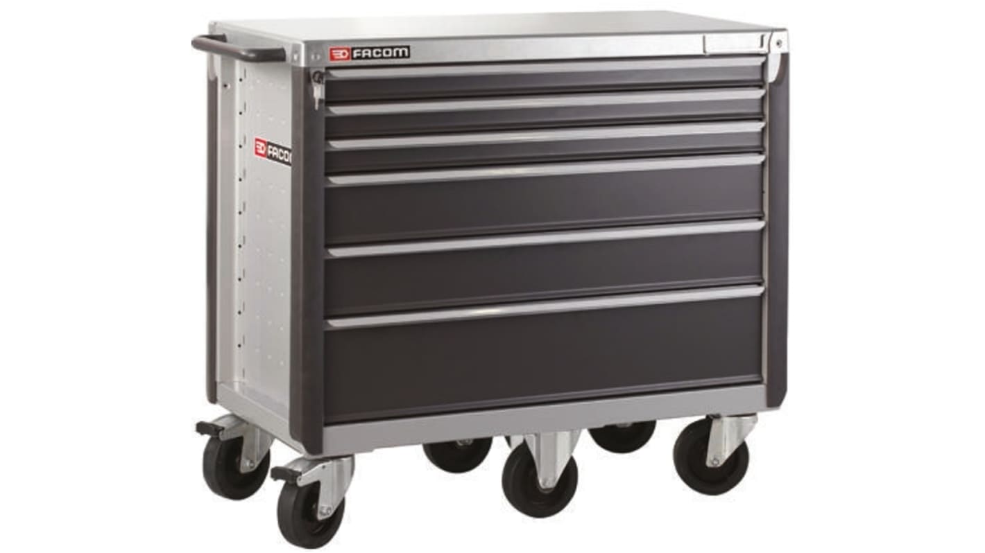 Facom 6 drawer Steel Wheeled, 990mm x 1118mm x 515mm