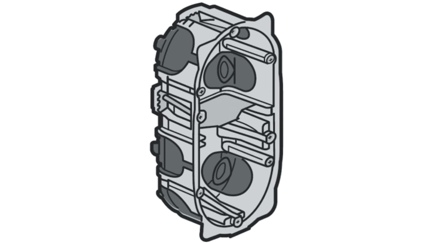 Legrand Ecobatibox Yellow Plastic Back Box, NF, 2 Gangs