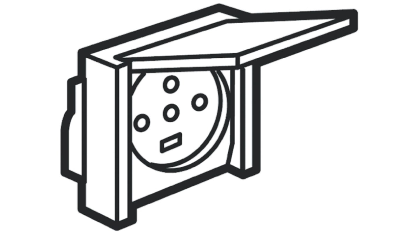 Legrand Grey 1 Gang Plug Socket, 20A, Type E - French, Outdoor Use