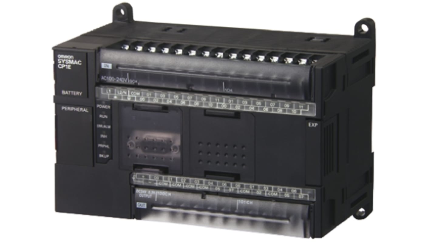 Omron CP1E Series PLC CPU for Use with CP1E Series, Relay Output, 24-Input, Pulse Input