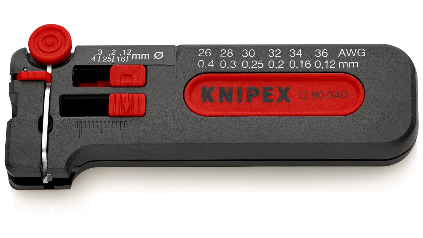 Mini odizolovací nástroj 12 80 040 RS, typ kabelu: Tenké vodiče 0.12 → 0.4mm² celková délka 100 mm Knipex