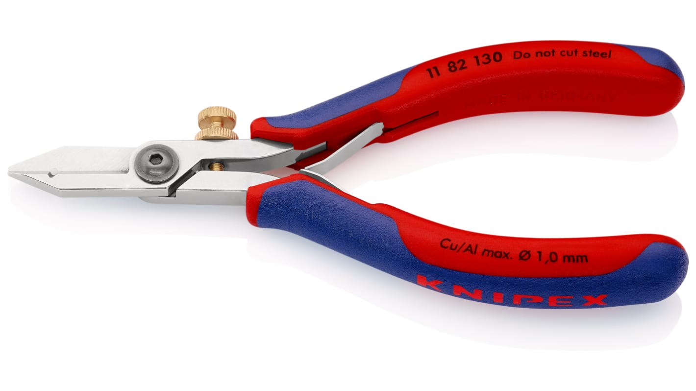 Knipex 11 82 130 Elektronik-Abisolierschere, Einadrig / Mehradrig 0,03 → 1mm², 130 mm