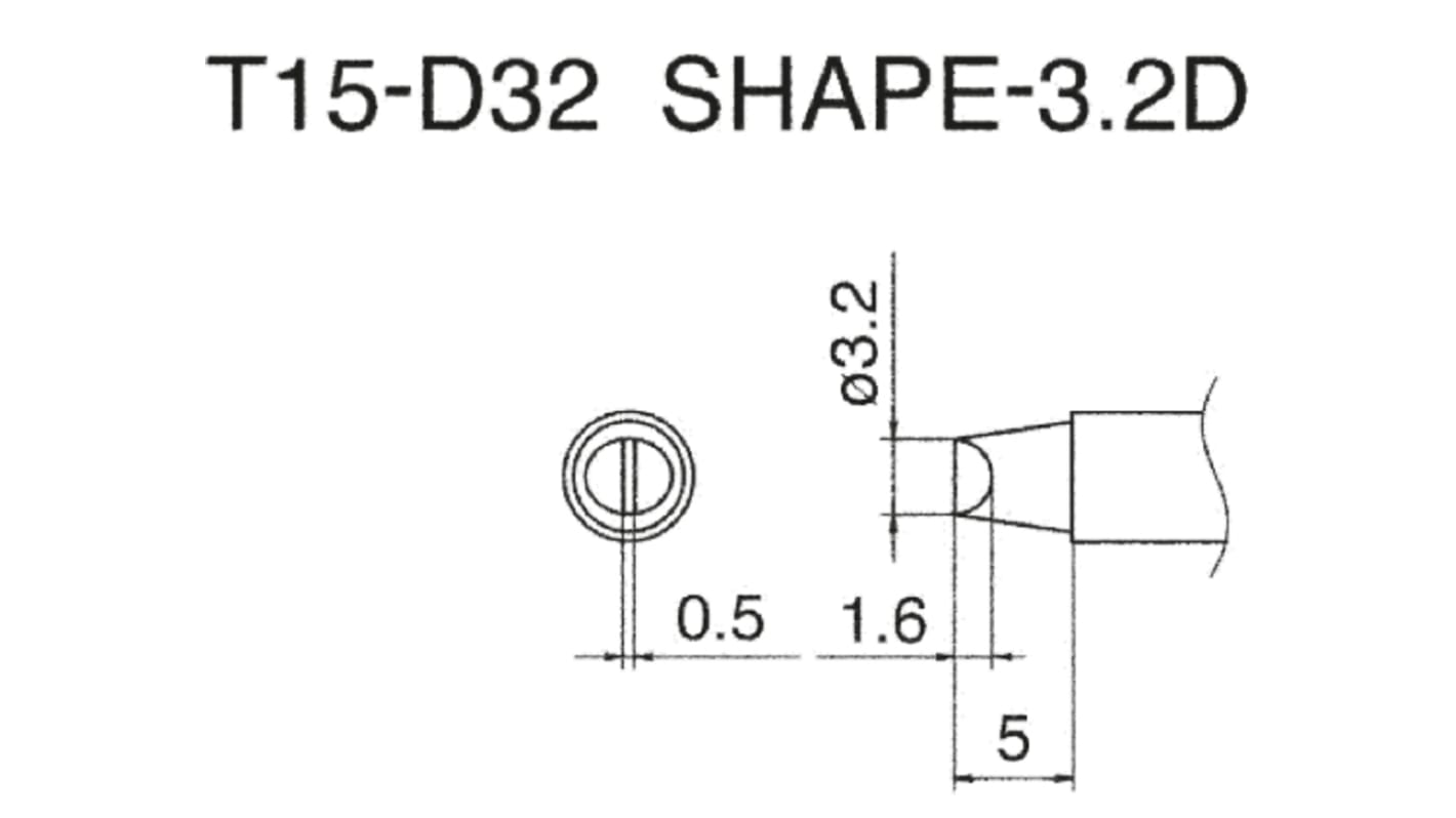 Panne de fer à souder Hakko, Ciseau droit, série T15, 3.2 mm, pour FM-2027 Soldering Iron