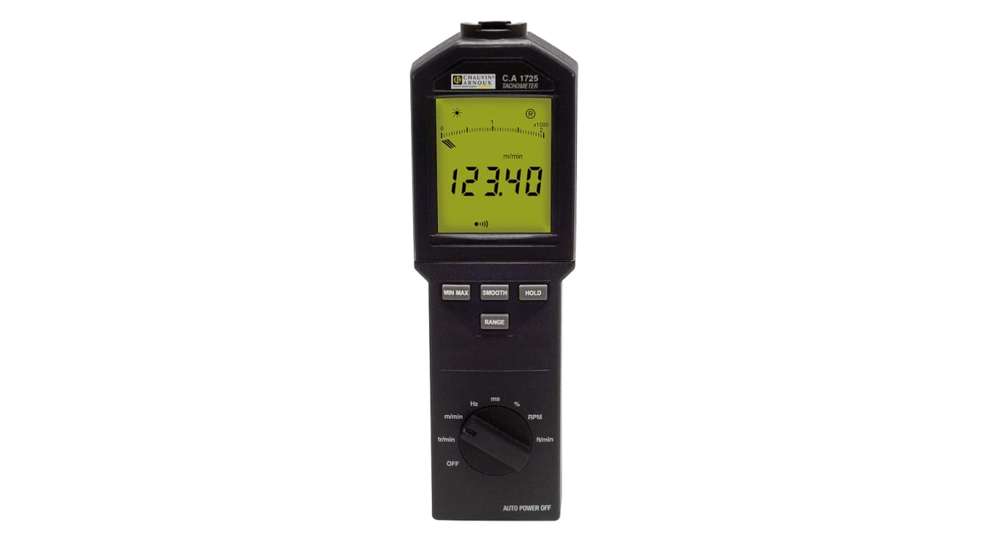 Chauvin Arnoux CA 1725, ±6 Digits LCD Tachometer → 100000U/min, 6U/min