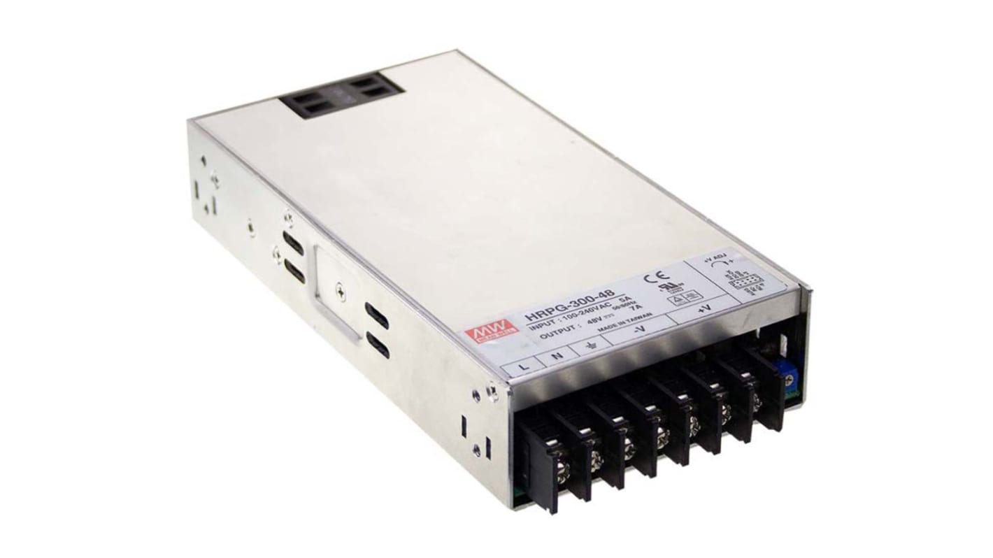MEAN WELL Switching Power Supply, HRPG-300-5RS, 5V dc, 60A, 300W, 1 Output, 120 → 370 V dc, 85 → 264 V ac