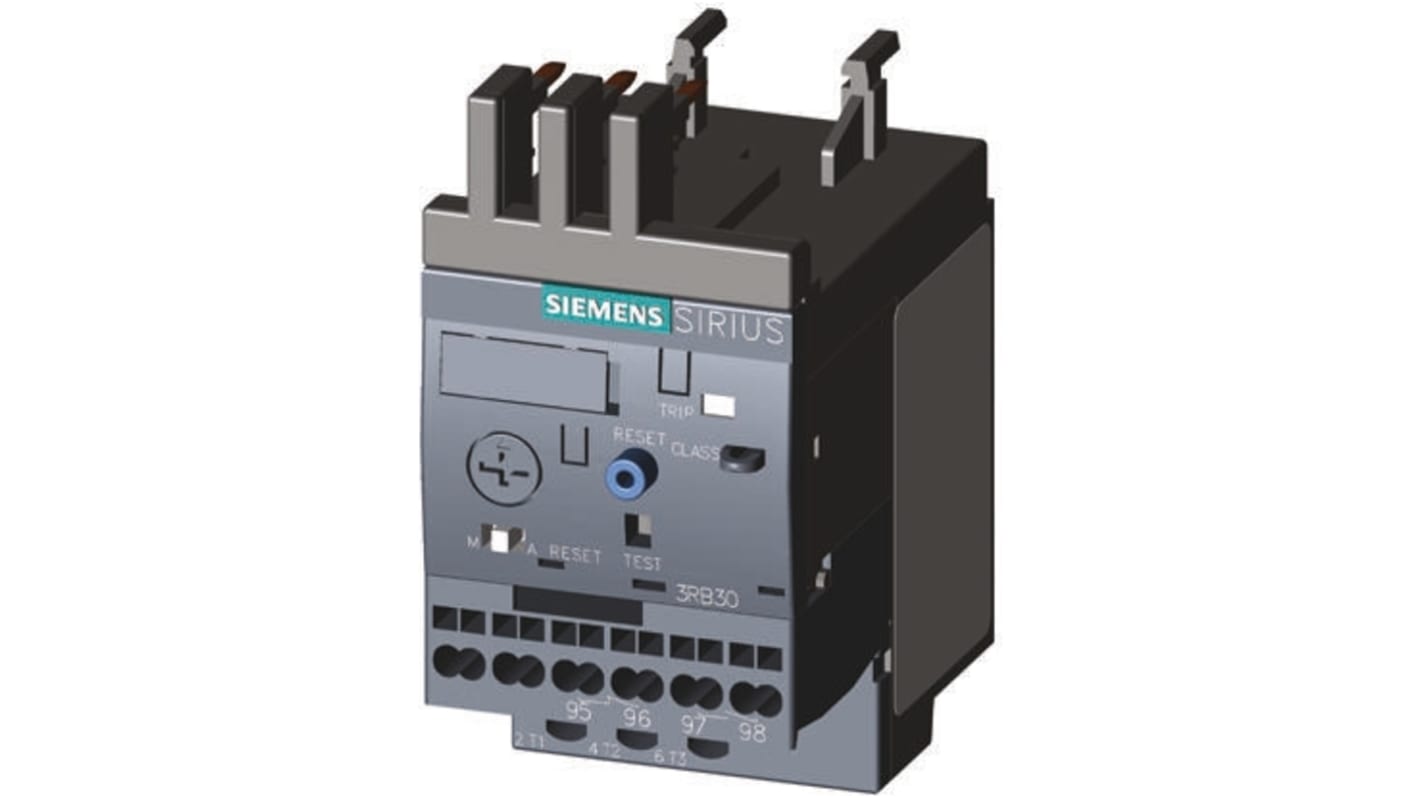 Siemens SIRIUS Innovation 3RB Halbleiter-Überlastrelais 1,5 kW, 3P 1 Schließer, 1 Öffner / 4 A, 75.9mm x 45mm