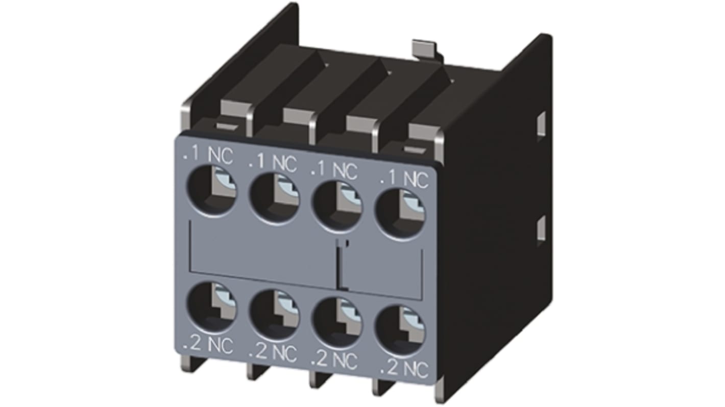 Siemens 3RH2 Hilfskontakt 4-polig Sirius Innovation, 4 Öffner Schnappbefestigung mit Schraubanschluss Anschluss 6 A dc,