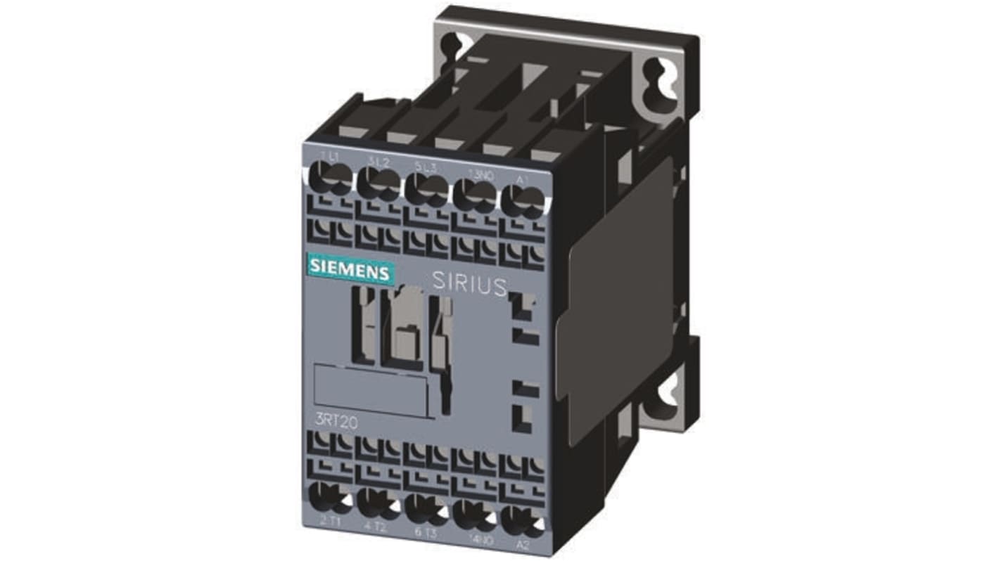 Siemens SIRIUS 3RT2 Leistungsschütz / 230 V ac Spule, 3 -polig 3 Schließer, 400 V ac / 9 A