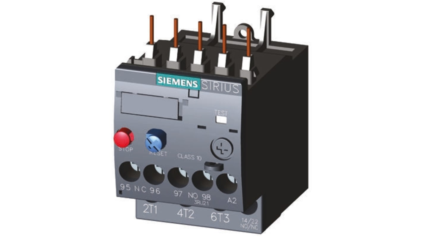3RU21160CB0 Siemens 3RU Overload Relay 1NO + 1NC, 0.18 → 0.25 A F.L