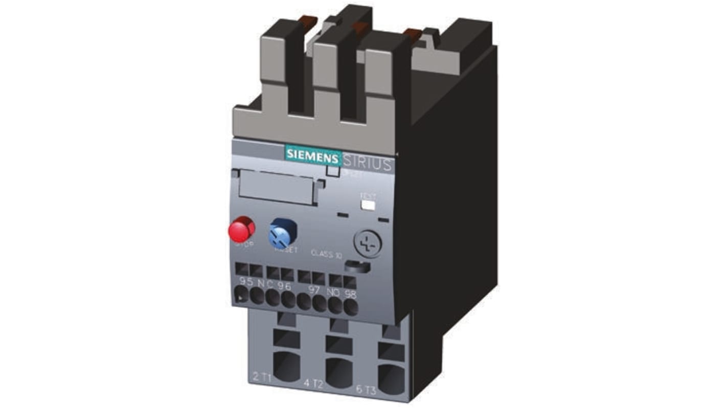 Siemens SIRIUS Innovation 3RU Überlastrelais 11 kW, 3P 1 Schließer, 1 Öffner / 22 A, 87mm x 45mm