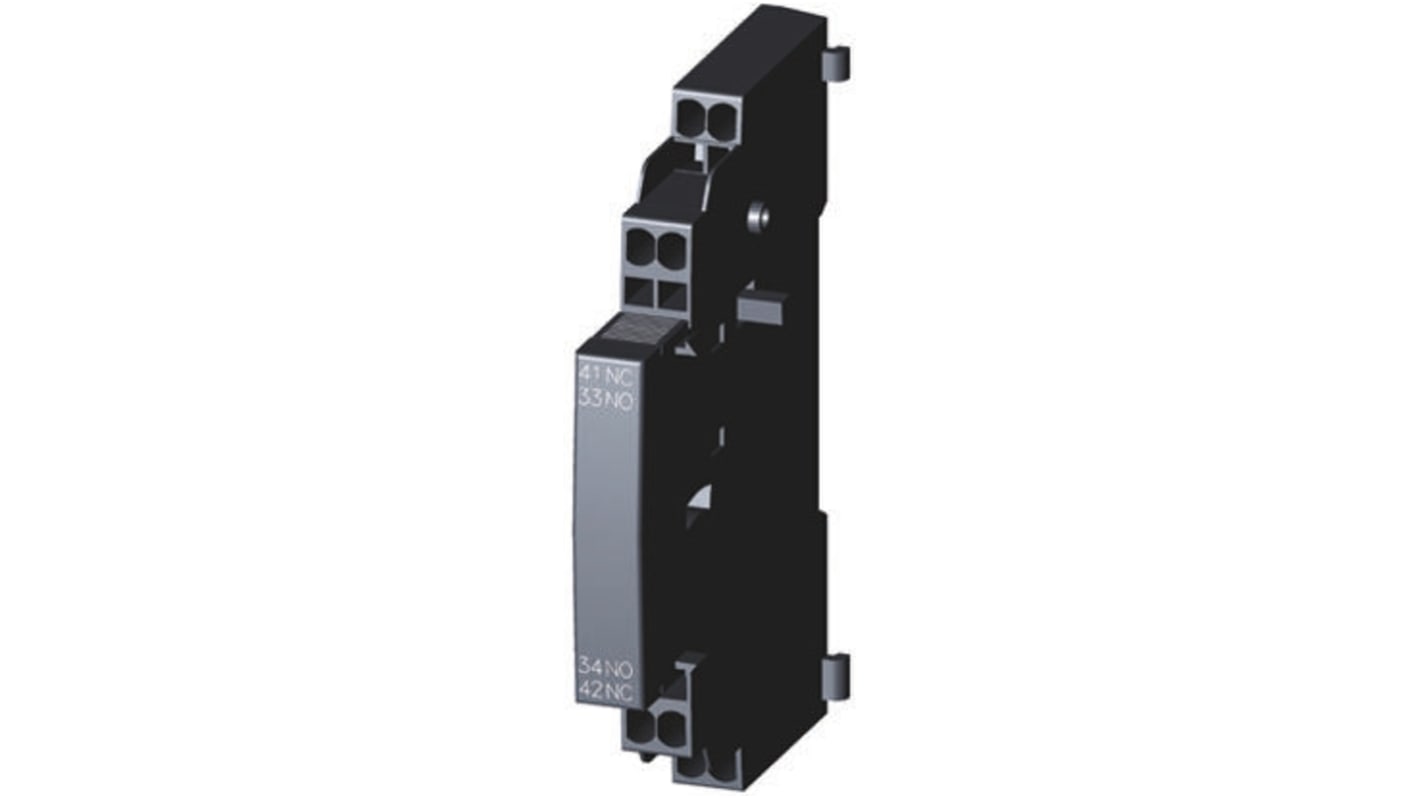 Pomocný kontakt, řada: 3RV2 Zástrčka s klecovou svorkou 1NC + 1NO 2 A DC, 10 A AC 250 V dc, 690 V ac, rozsah: SIRIUS