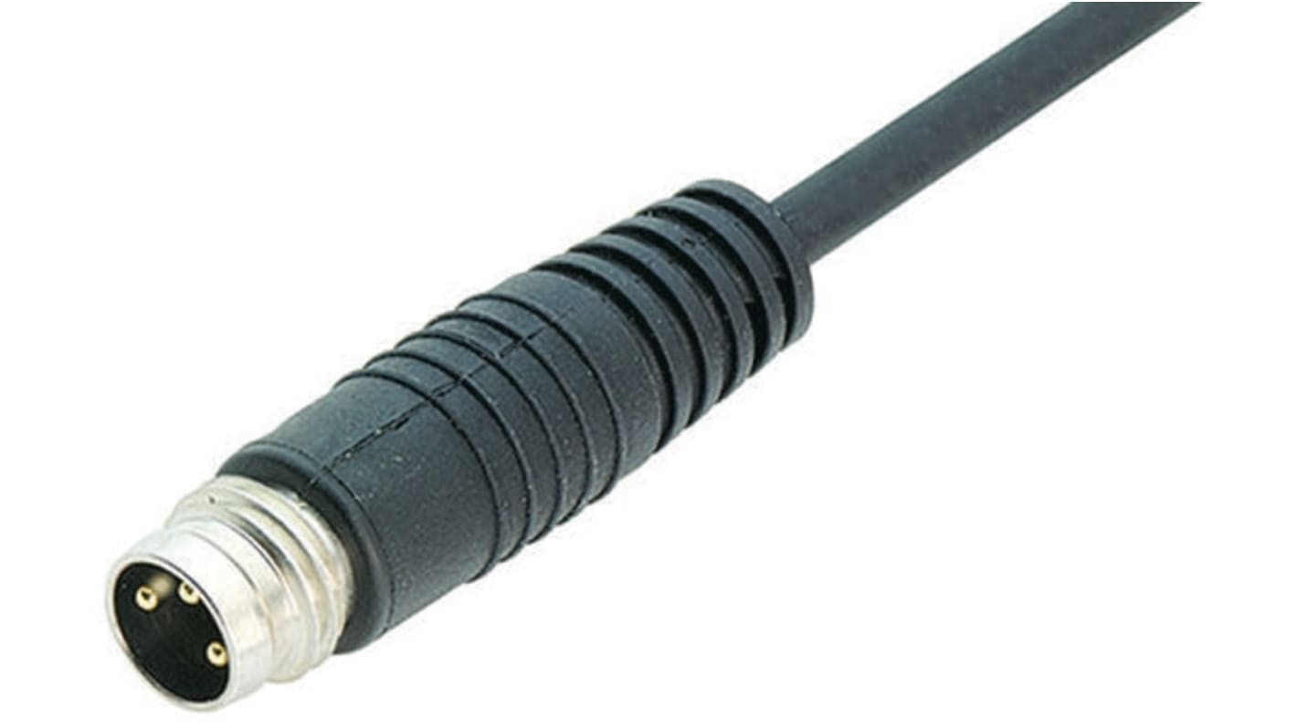 Cable de conexión binder, con. A M8 Macho, 3 polos, con. B Sin terminación, long. 2m, 60 V, 3 A, IP67, IP68