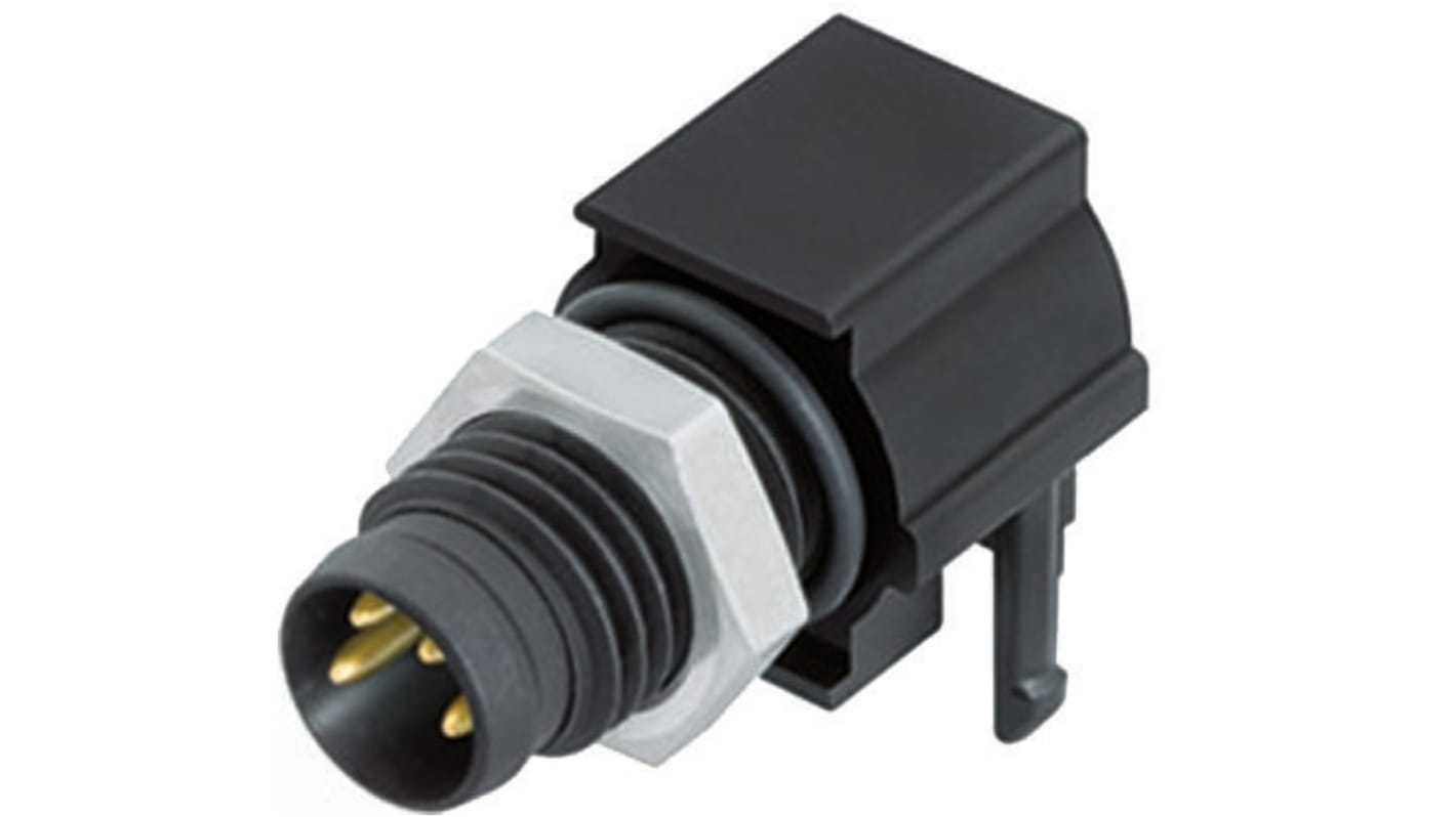 binder Circular Connector, 4 Contacts, Panel Mount, M8 Connector, Socket, Male, IP65, IP67, 718 Series