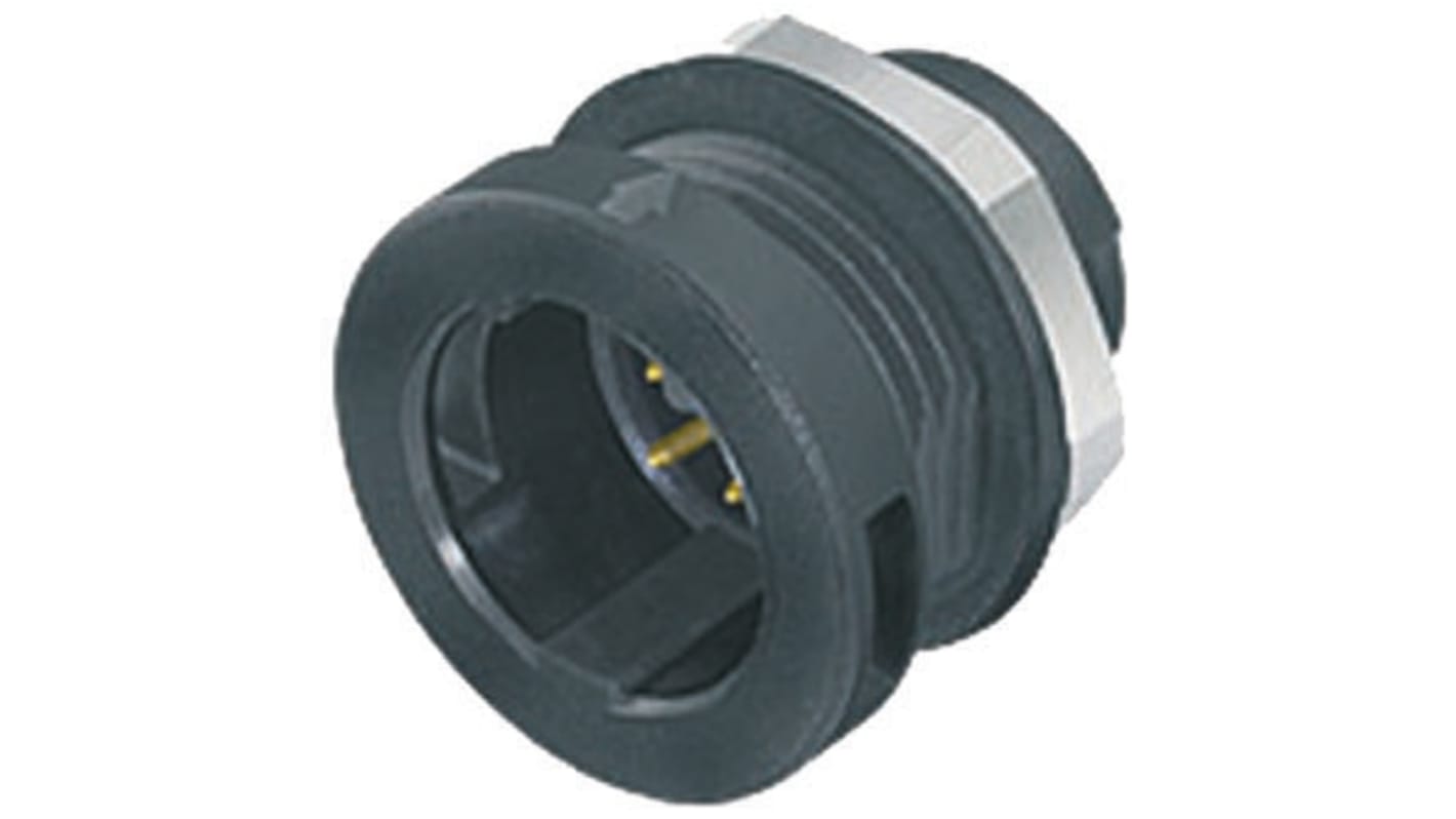 binder Connector, 4 Contacts, Panel Mount, M12 Connector, Socket, Male, IP67, 420 Series