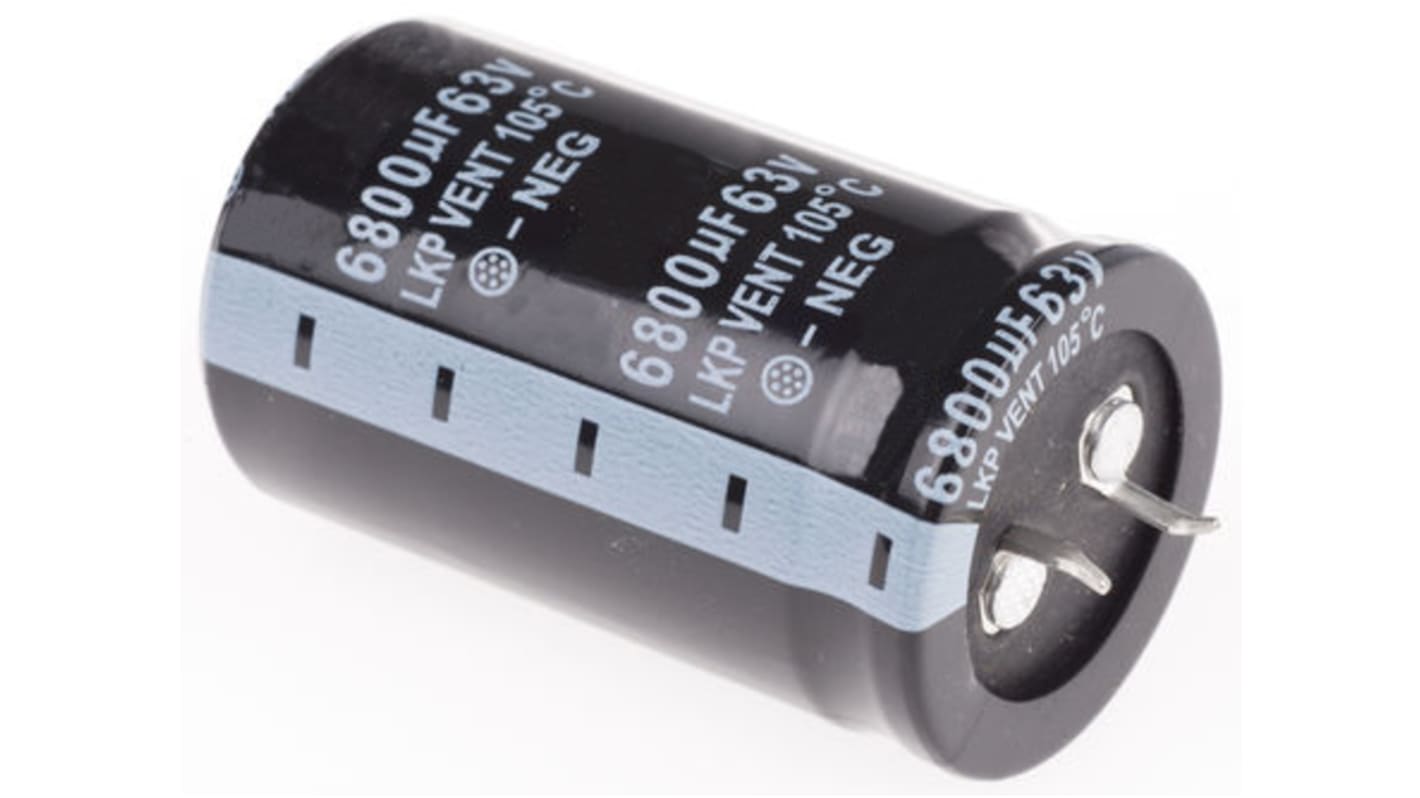 RS PRO 6800μF Aluminium Electrolytic Capacitor 63V dc, Snap-In