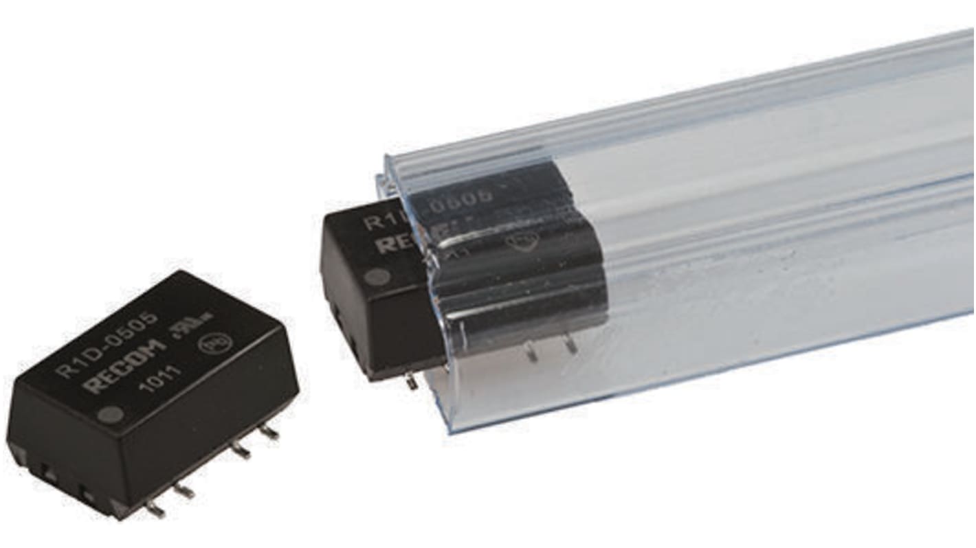 Recom R1D DC-DC Converter, ±5V dc/ ±100mA Output, 10.8 → 13.2 V dc Input, 1W, Surface Mount, +100°C Max Temp