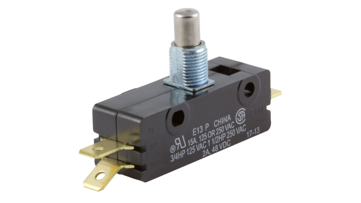 Microinterruptor, Botón SPDT 15 a 250 Vac A