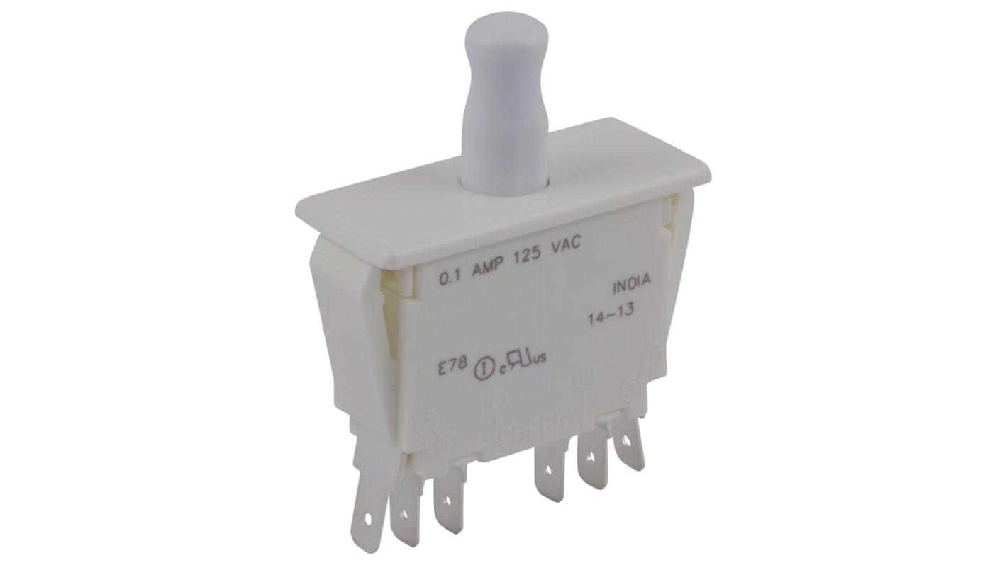 Microinterruptor de Puertas, tipo Botón, DPDT 100 mA a 125 V ac, -40 → +85°C