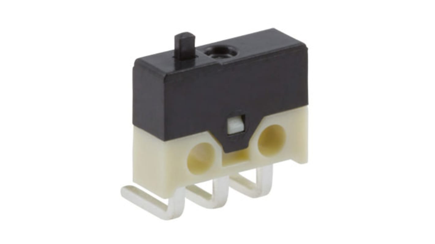ZF Subminiatur-Mikroschalter Knopf-Betätiger Linkswinklige Leiterplatte, 500 mA @ 30 V dc, SPDT 0,88 N -25°C - +70°C