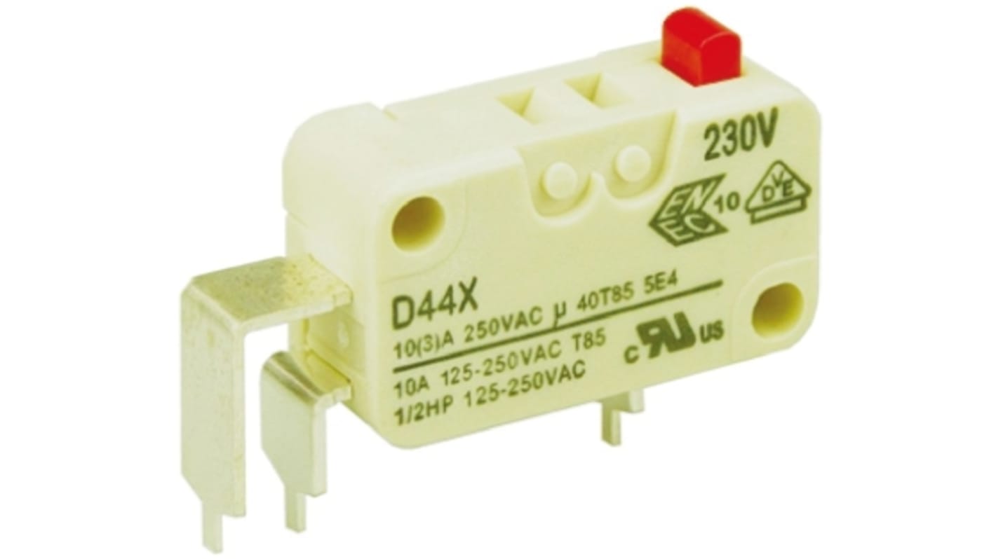 Microinterruptor, Botón SPDT 10 A a 250 V ac