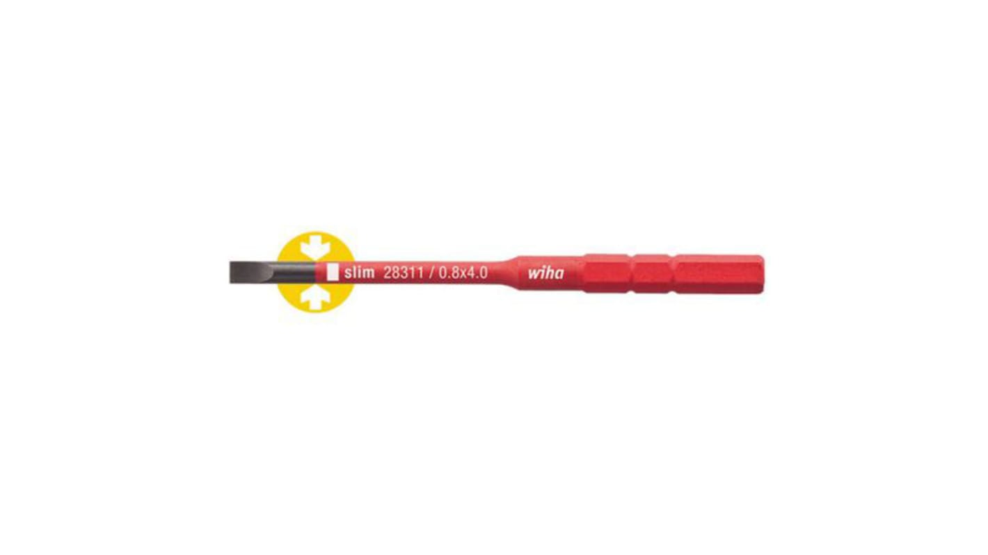 Wiha Slotted Screwdriver Bit, SL6.5 Tip