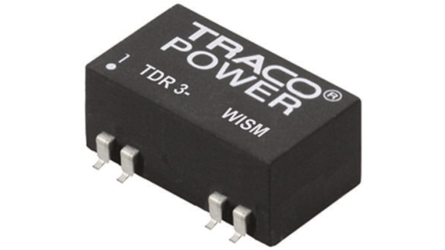 TRACOPOWER TDR 3WISM DC-DC Converter, 12V dc/ 250mA Output, 18 → 75 V dc Input, 3W, Surface Mount, +85°C Max