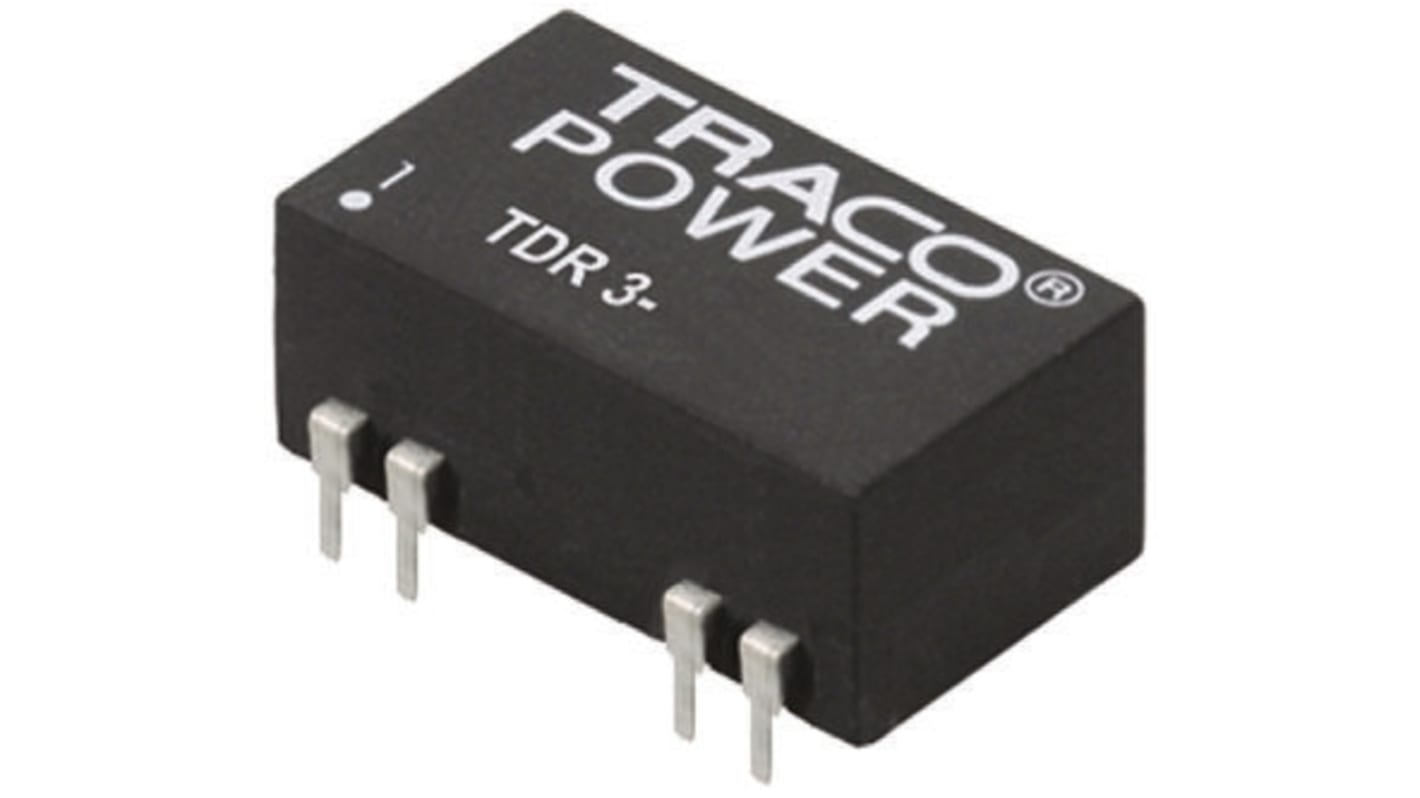 TRACOPOWER TDR 3 DC-DC Converter, 5V dc/ 600mA Output, 18 → 36 V dc Input, 3W, Through Hole, +85°C Max Temp