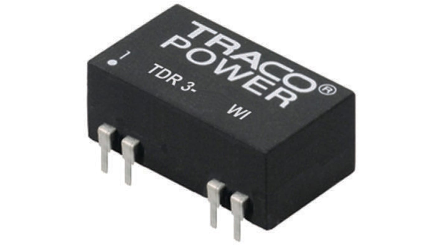TRACOPOWER TDR 3WI Isolated DC-DC Converter, 12V dc/ 250mA Output, 9 → 36 V dc Input, 3W, Through Hole, +85°C