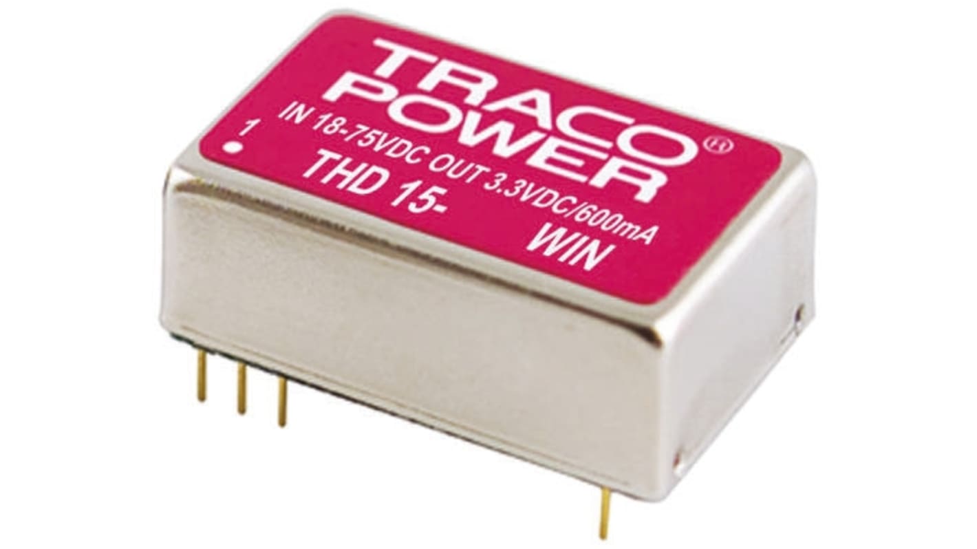 TRACOPOWER DC-DCコンバータ Vout：15V dc 9 → 36 V dc, 15W, THD 15-2413WIN