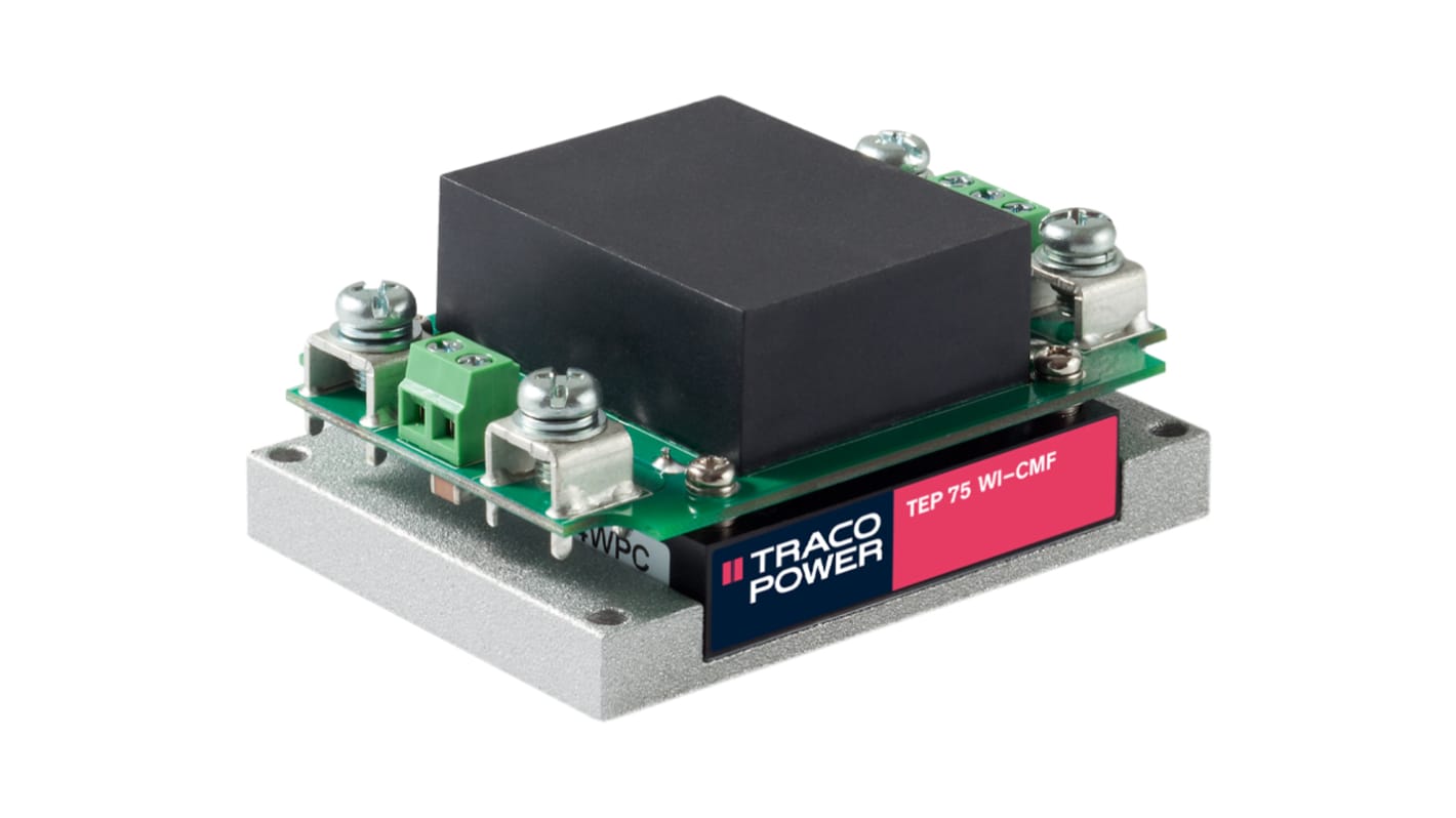 TRACOPOWER TEP 75WI DC-DC Converter, 28V dc/ 2.7A Output, 9 → 36 V dc Input, 75W, Chassis Mount, +75°C Max Temp