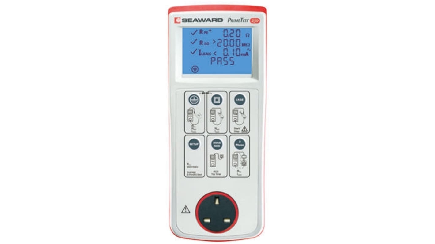 Tester PAT Pass/Fail Seaward PrimeTest 250 Regno Unito, test , test Automatico/Manuale, Classe I/II, 254V ca