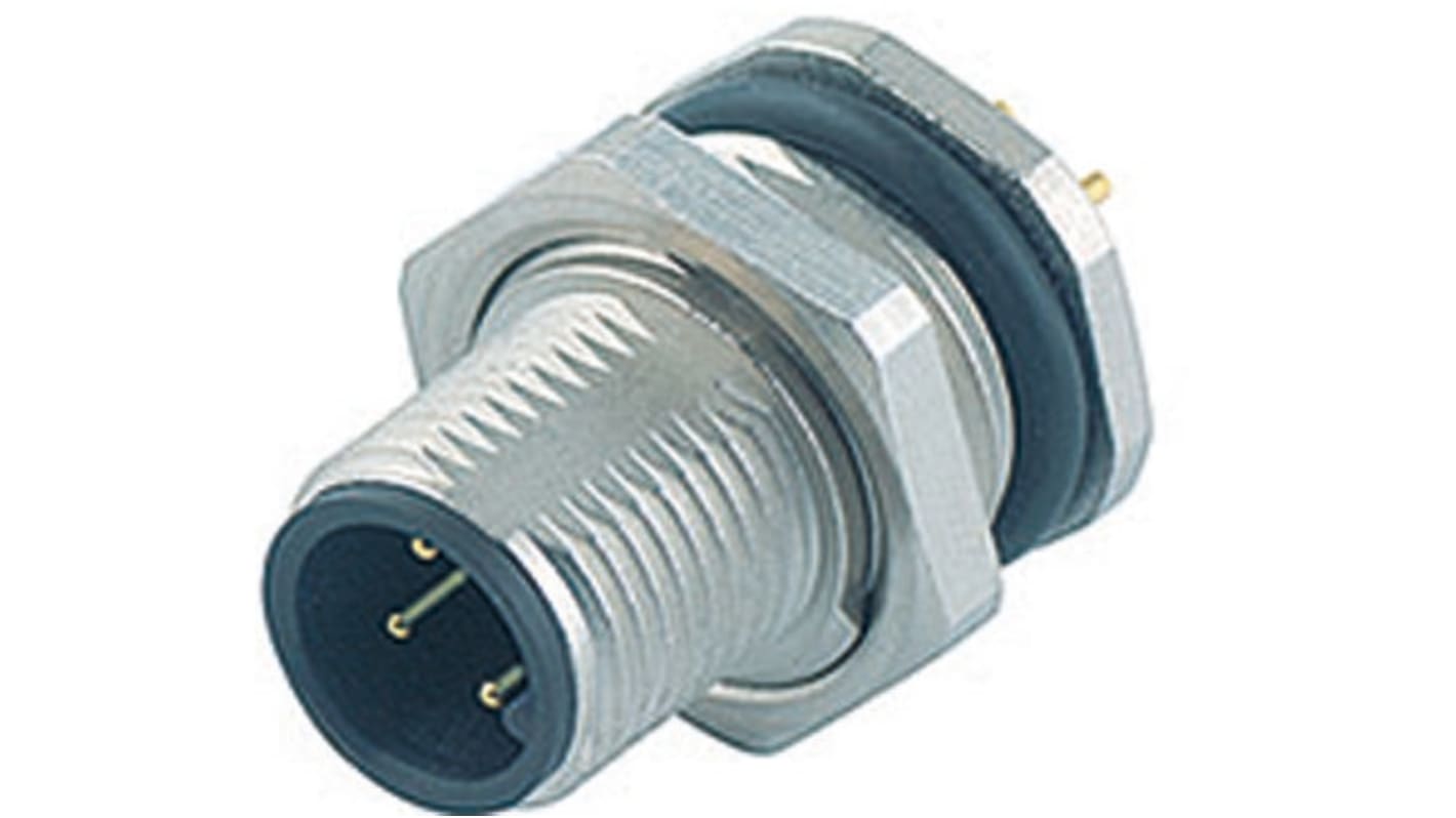 binder Circular Connector, 8 Contacts, Panel Mount, M12 Connector, Socket, Male, IP67, 713 Series