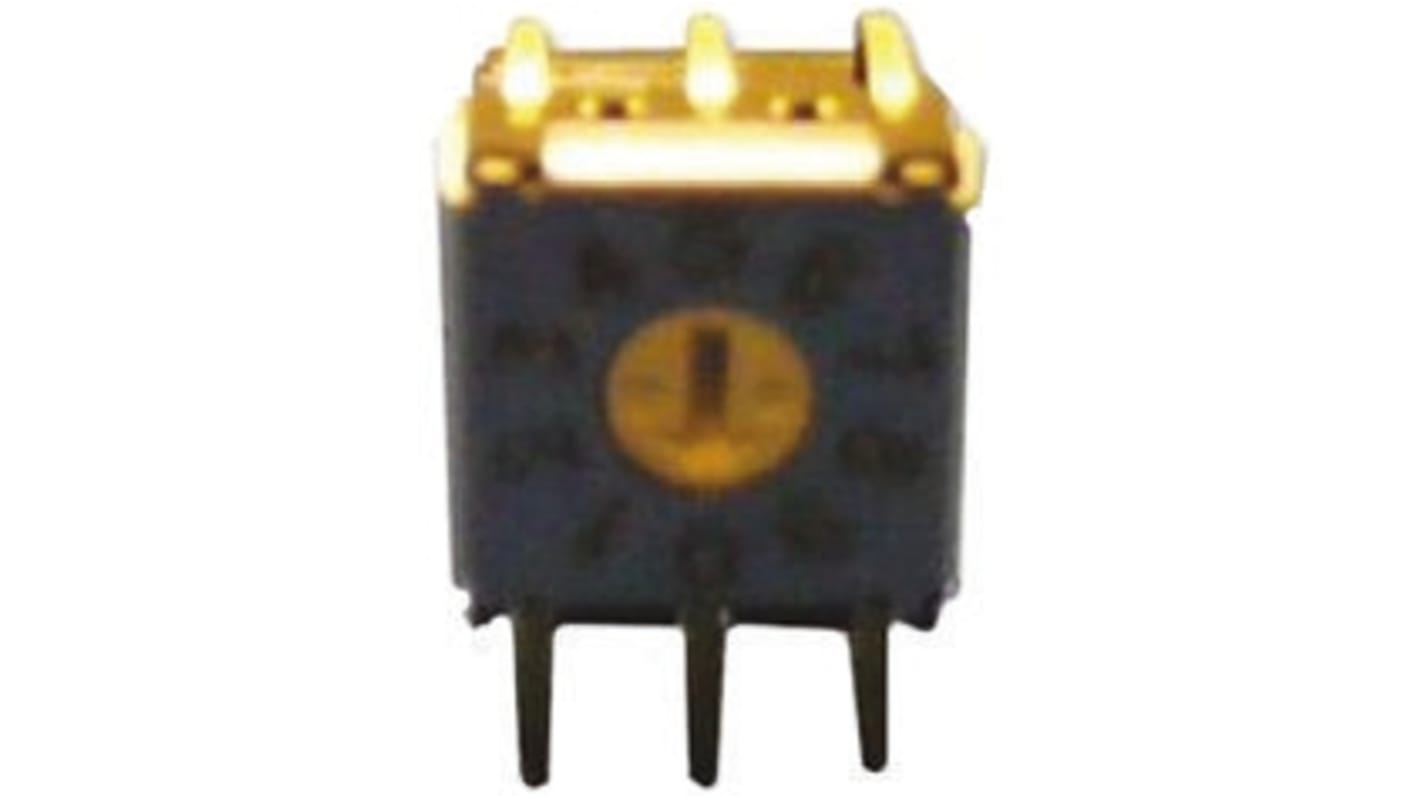 DIP switch, Hulmontering, Drejeaktuator plan 25 mA ved 24 V dc, 16-vejs, -30 → +80°C