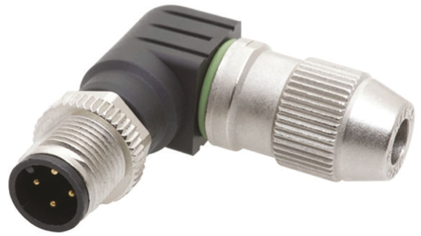 HARTING Circular Connector, 4 Contacts, Cable Mount, M12 Connector, Plug, Male, IP65, IP67, Harax M12 Series